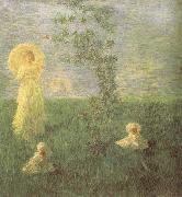 Gaetano previati In the Meadow oil painting on canvas